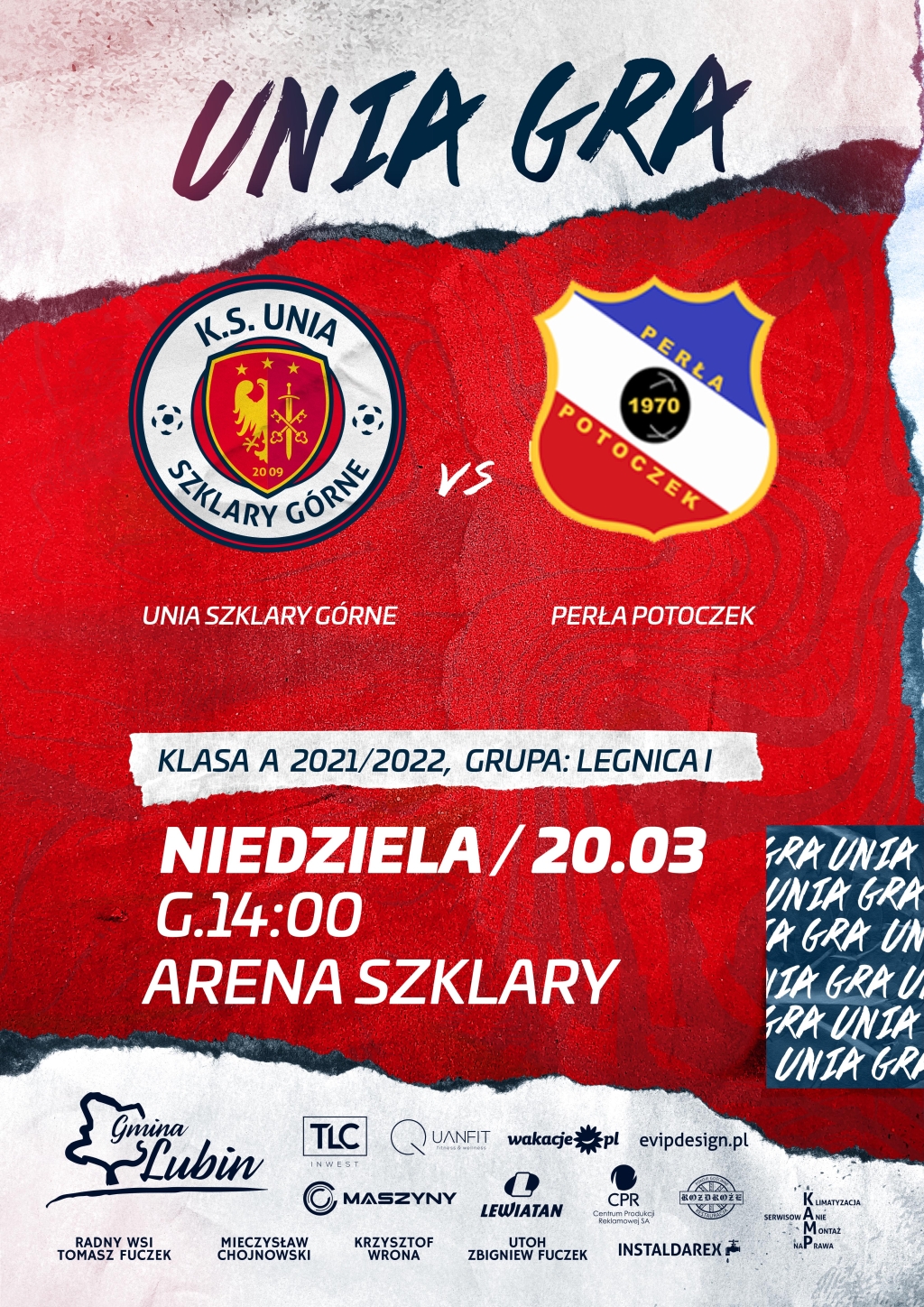 Plakat meczowy Unia vs. Perła