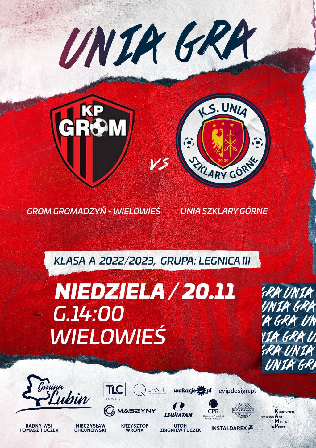 Plakat meczowy Grom vs. Unia