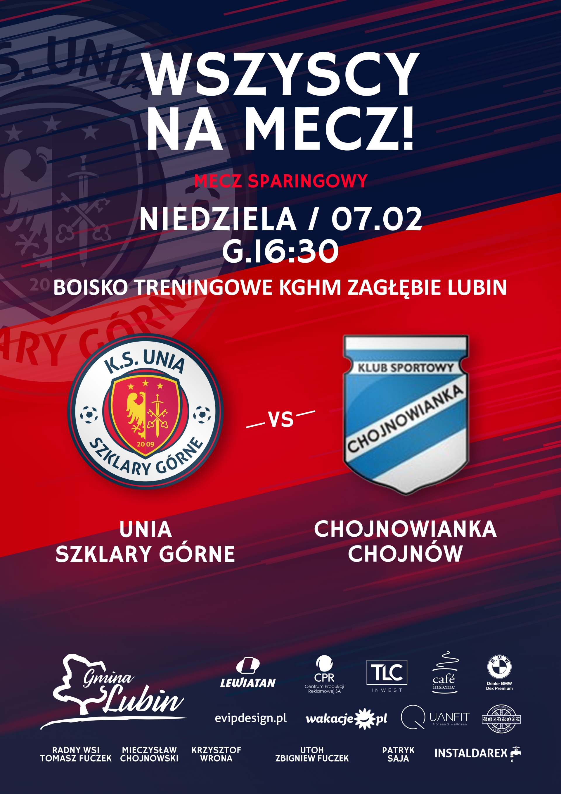 Plakat sparingowy Unia vs. Chojnowianka