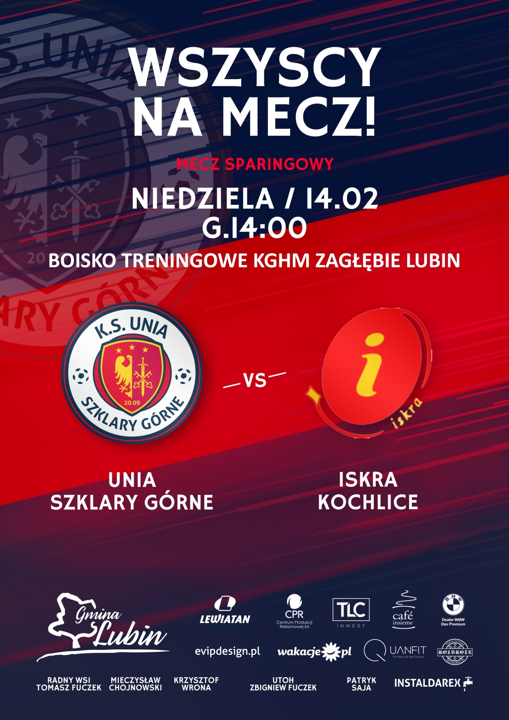 Plakat sparingowy Unia vs. Iskra